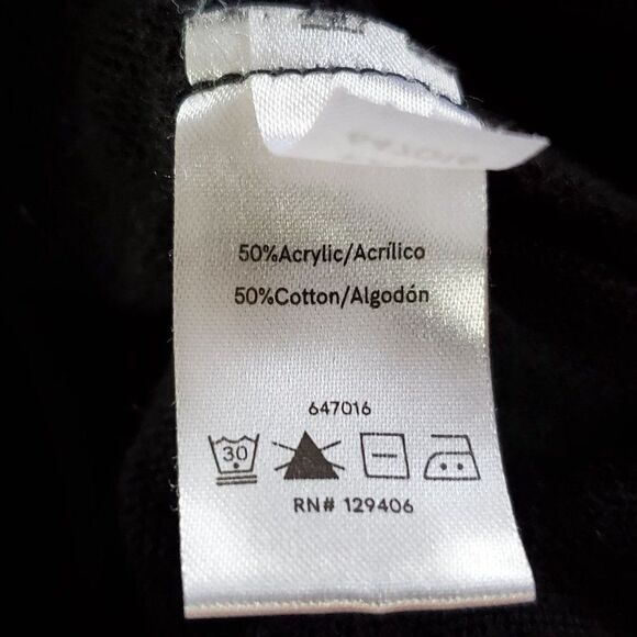 Venus Womens Tunic Sweater S Black Silvertone Metal Circles Dots - Picture 5 of 6